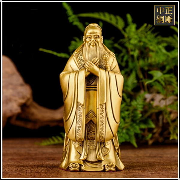 黃銅孔子擺件